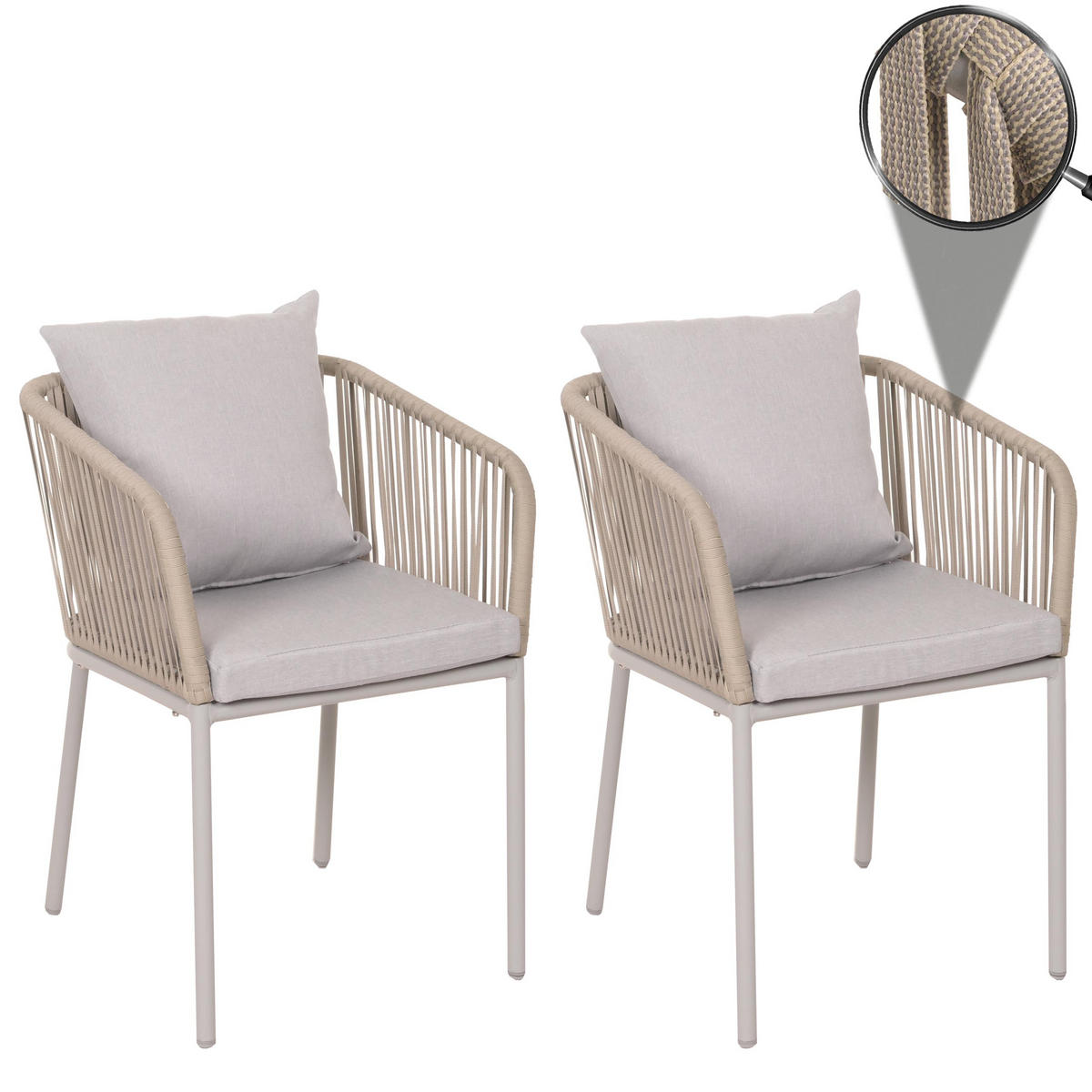 GARTENSTUHL Grau - Grau, Textil (55/75/55cm) - MCW