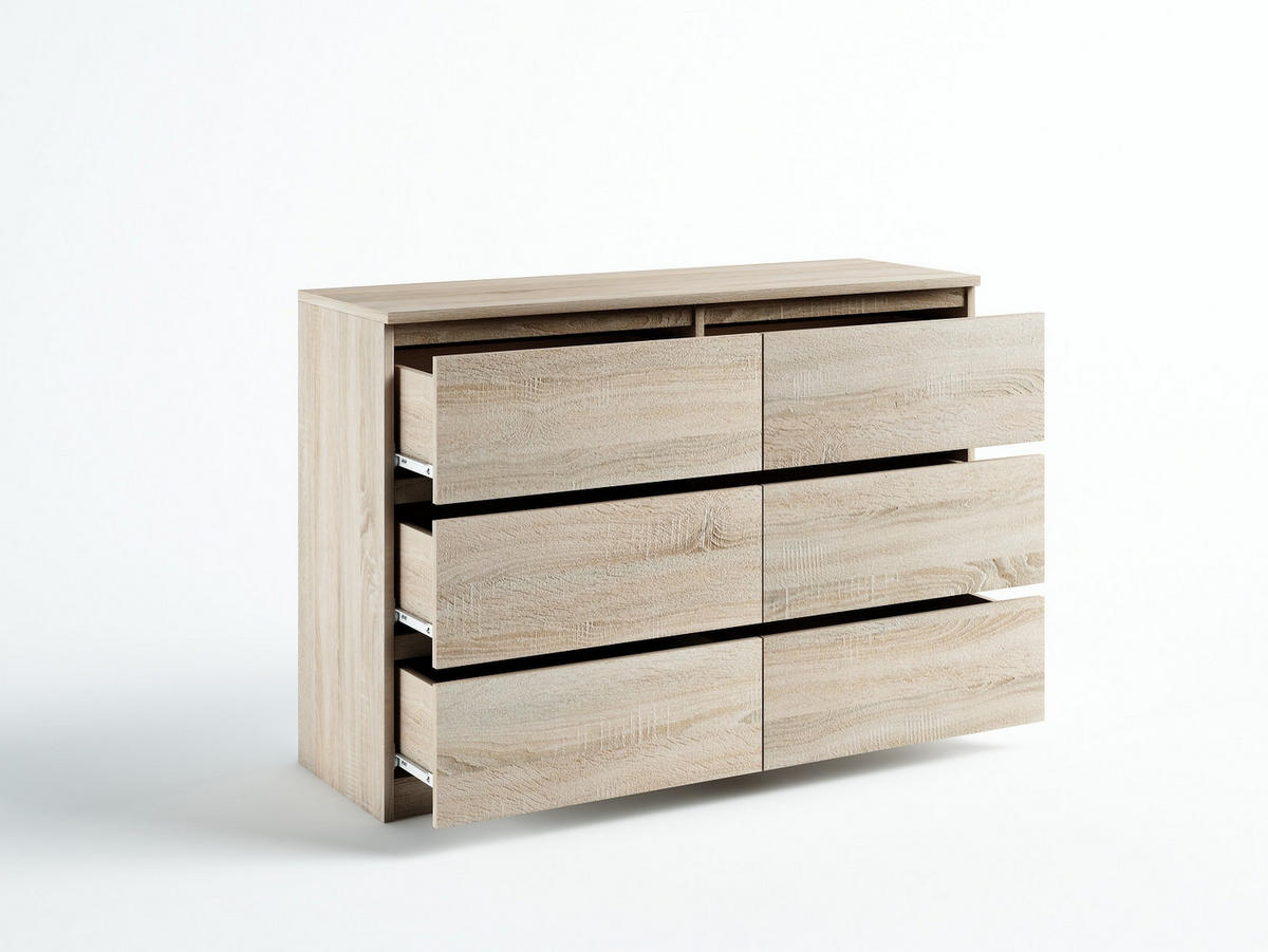 KOMMODE bella6 Sonoma - Sonoma Eiche, Holzwerkstoff (119/76/35cm) - roe furniture