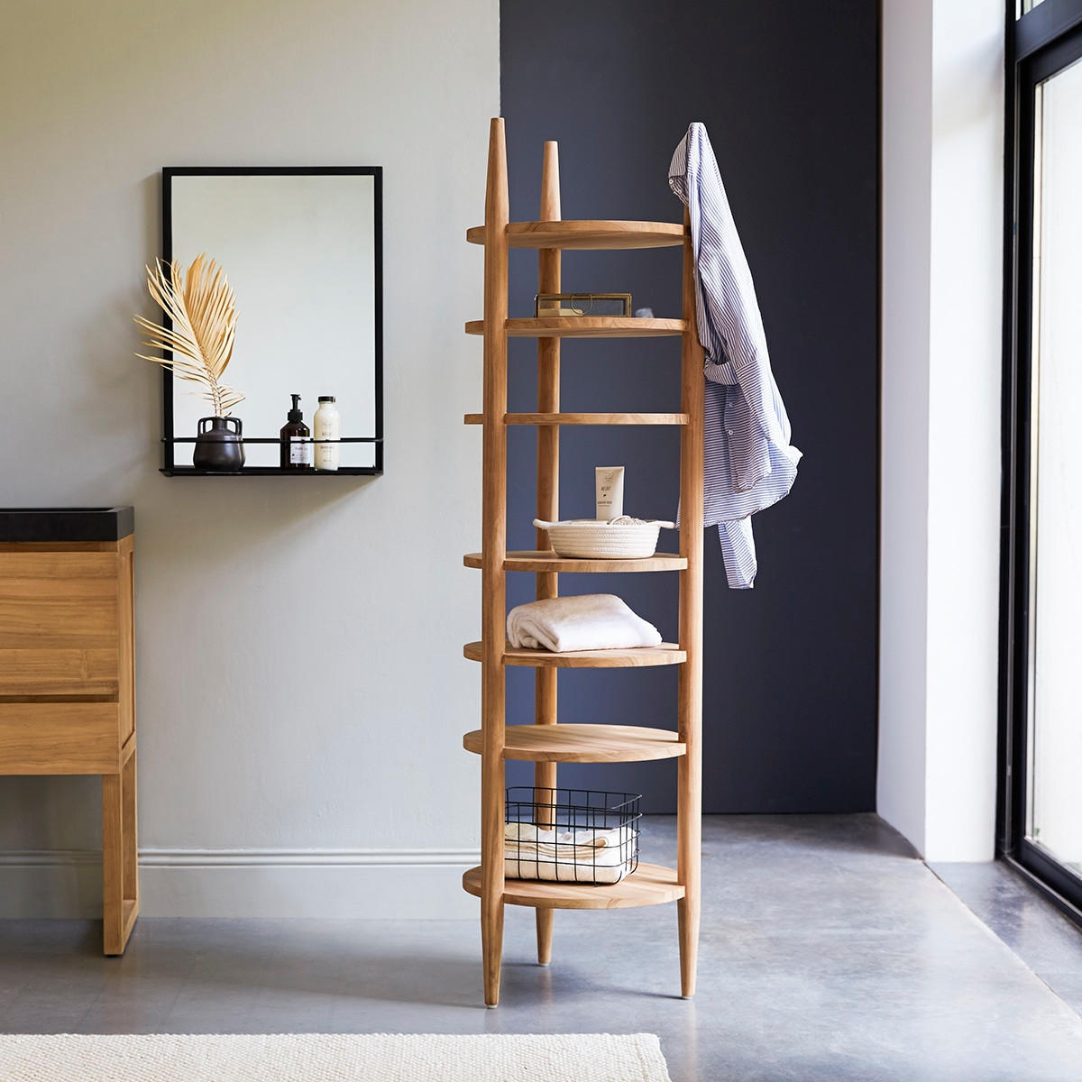 HOCHSCHRANK Poline Natur aus Teak - Naturfarben, Holz (50/170/50cm) - Tikamoon