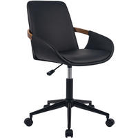 DREHSTUHL Lederlook Walnuss/Schwarz - Walnussfarben/Schwarz, Textil/Metall (53/81/57cm) - CLP