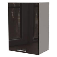 KÜCHENHÄNGESCHRANK Essen W2/50 Schwarz Hochglanz / Weiß Matt 50 / 32,5 / 72cm - Schwarz Hochglanz/Schwarz, Holz/Holzwerkstoff (50/72/32.5cm) - Feldmann-Wohnen