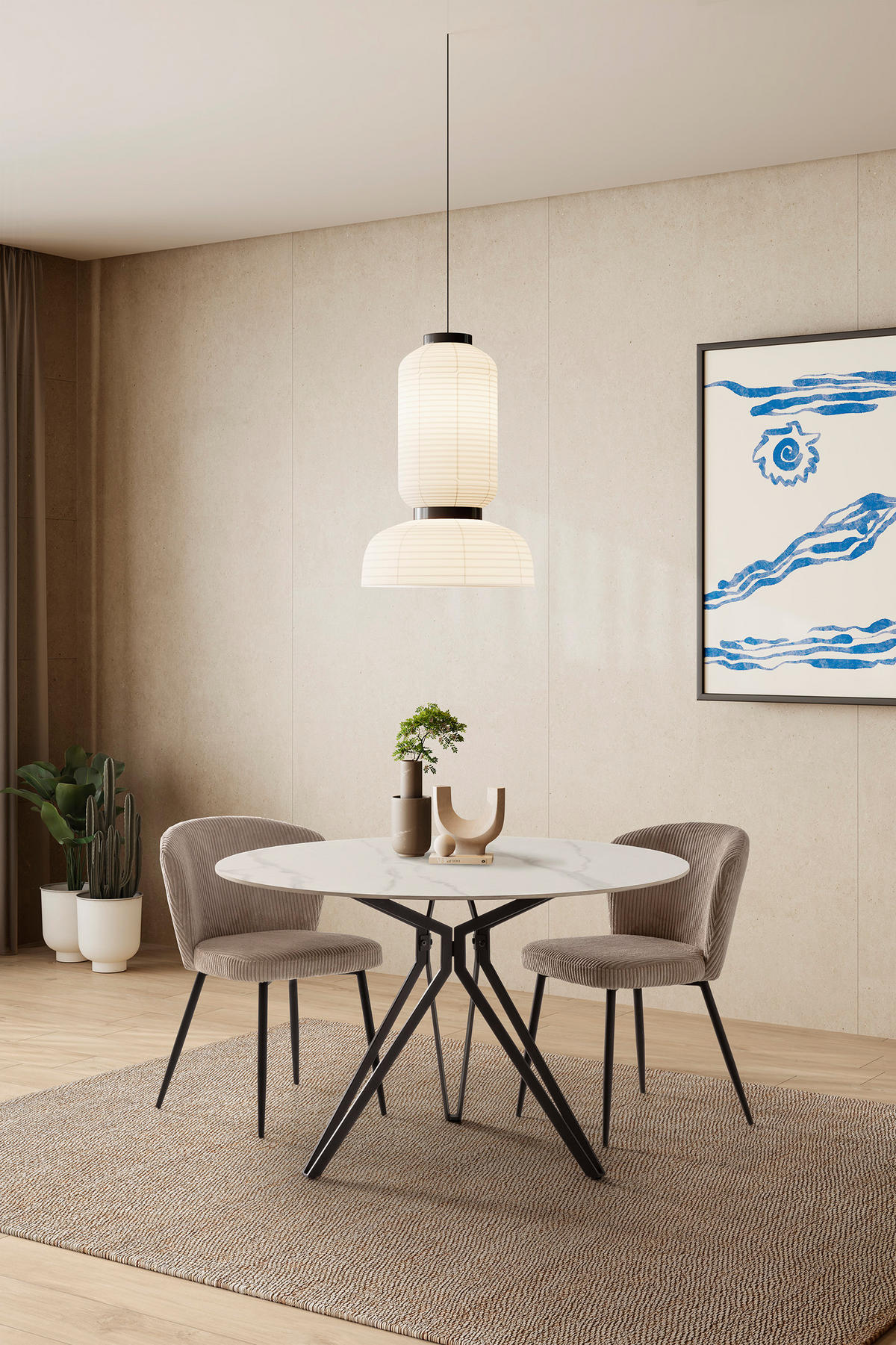 ESSTISCH Aina Schwarz 120/120/76 cm - Schwarz, Stein (120/120/76cm)