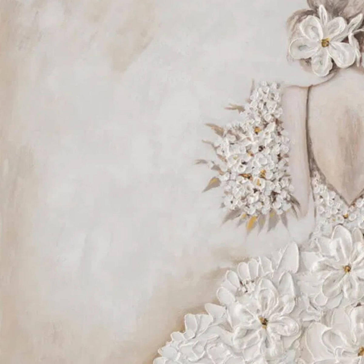 ACRYLBILD HANDGEMALT 80/80 cm - Beige/Weiß, Holz/Textil (80/80cm) - KUNSTLOFT