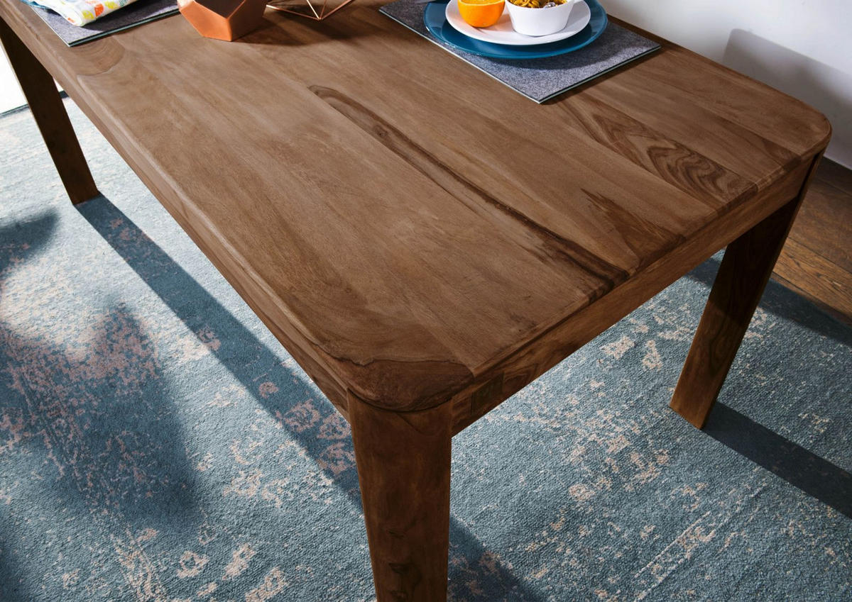 ESSTISCH Sheesham 200x100x76 smoked cherry gebeizt TORONTO #125 - Dunkelbraun, Holzwerkstoff (100/200/76cm) - Massivmoebel24