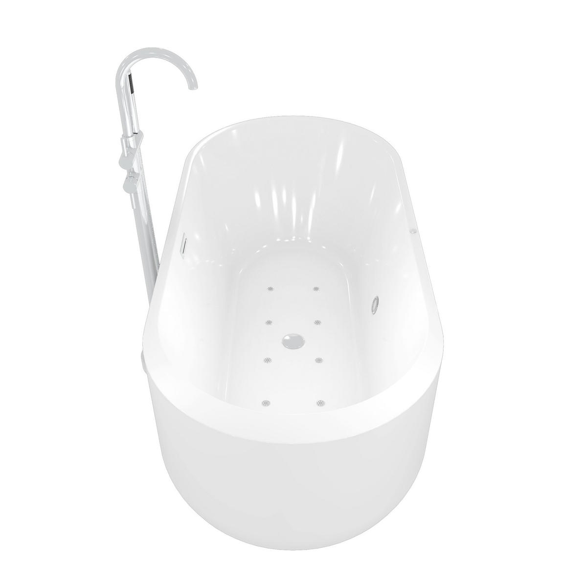 WHIRLPOOL freistehende Badewanne F16 mit AF04 170x80 cm Luftmassage - Weiß, Glas/Kunststoff (80/58/170cm) - AcquaVapore by Sandra Jentho