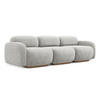 4-SITZER-SOFA Bouclé Stoff Grau - Silberfarben/Braun, Holz/Textil (270/73/95cm) - Makamii