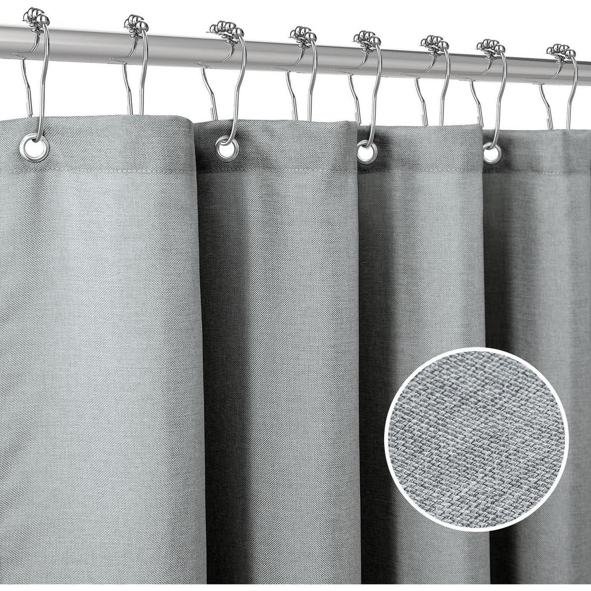 DUSCHVORHANG Leinen Grau 122 x 182 cm - Grau, Textil (122/182cm)