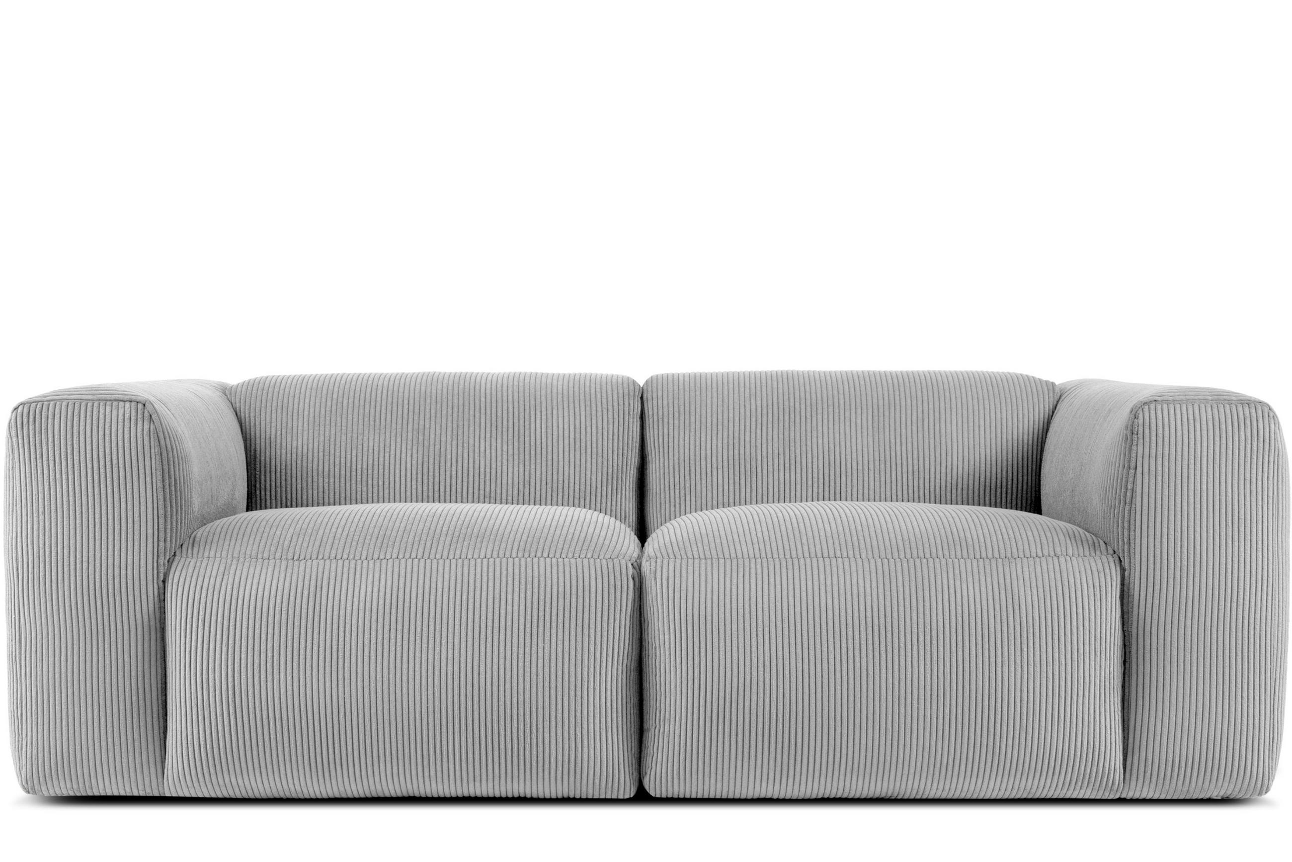 2-SITZER-MODULSOFA BUFFO mit extrem weicher und bequemer Sitzfläche, Kordstoff, hellgrau - Hellgrau, Textil (210/73/96cm) - KONSIMO®