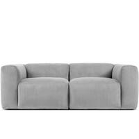 2-SITZER-MODULSOFA BUFFO mit extrem weicher und bequemer Sitzfläche, Kordstoff, hellgrau - Hellgrau, Textil (210/73/96cm) - KONSIMO®