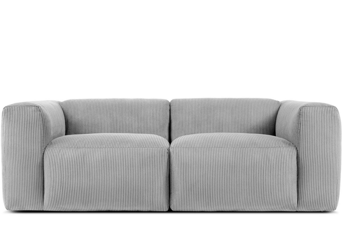 2-SITZER-MODULSOFA BUFFO mit extrem weicher und bequemer Sitzfläche, Kordstoff, hellgrau - Hellgrau, Textil (210/73/96cm) - KONSIMO®