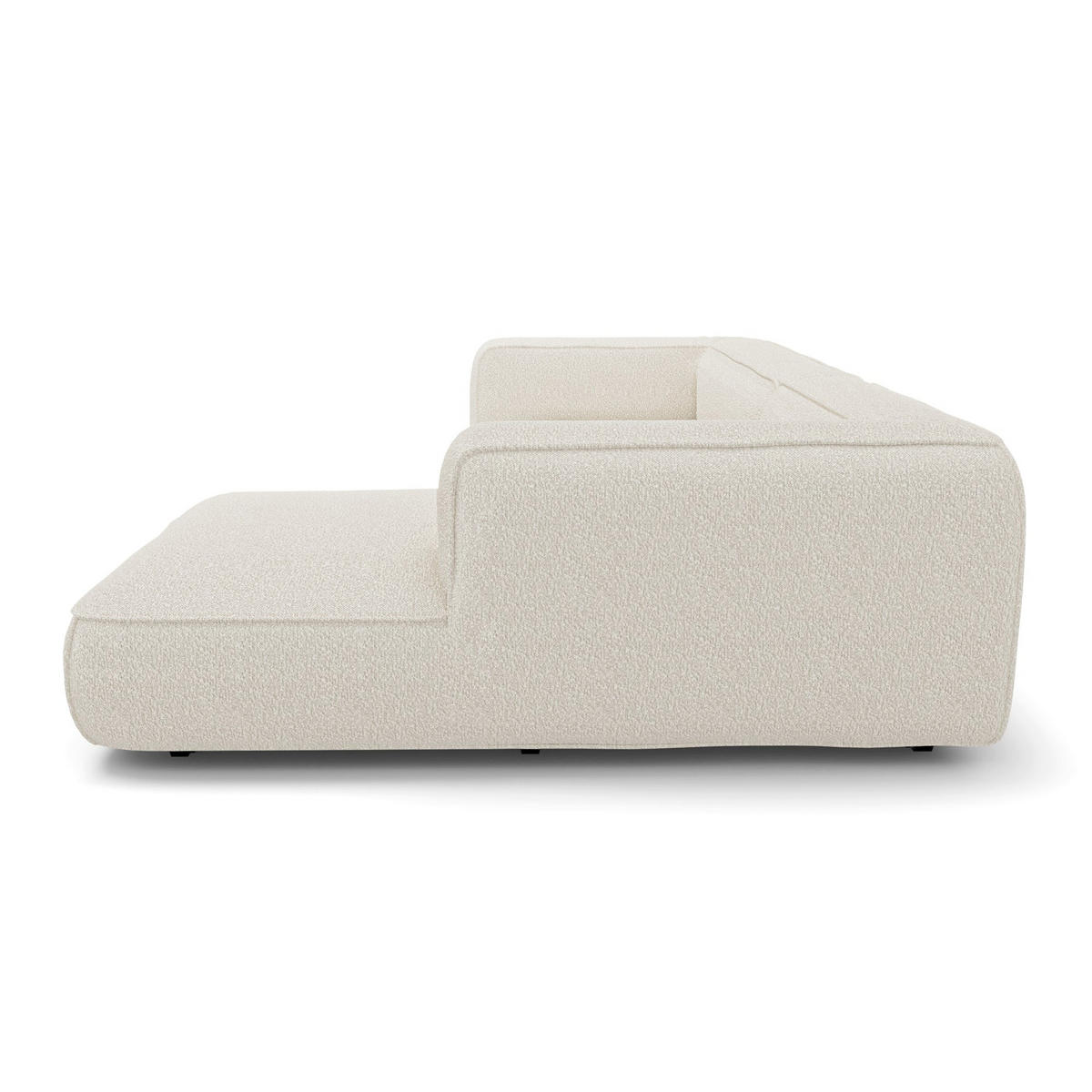 ECKSOFA rechtwinklig SOFIA Frottee Creme 255cm - Creme, Textil (255/166cm) - Premium Interiors