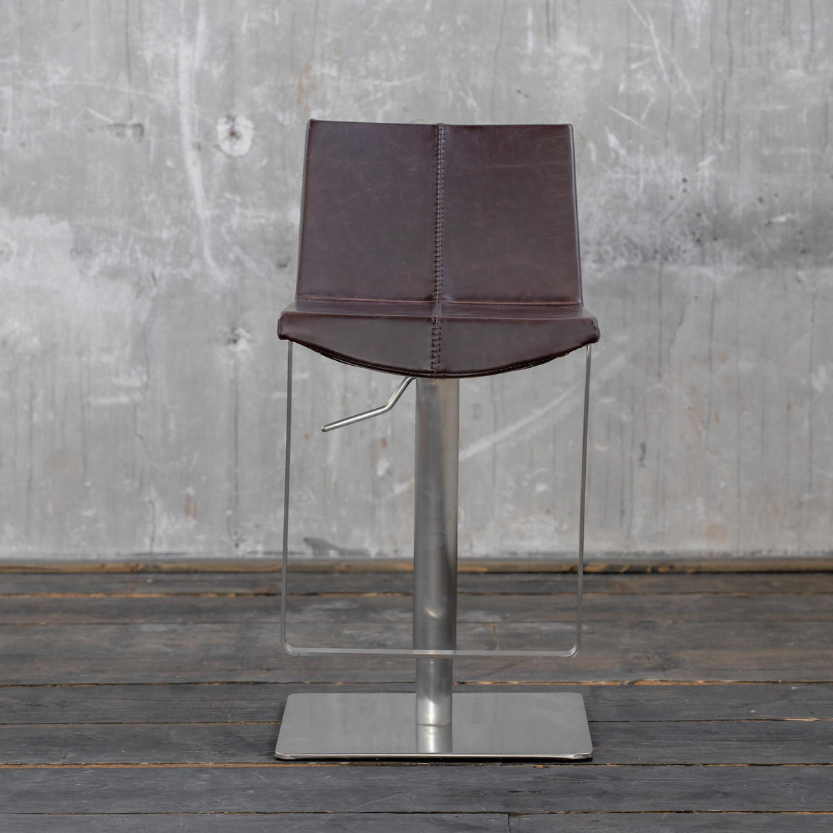 BARHOCKER FES Dunkelbraun Kunstleder - Dunkelbraun, Leder (42.5/85.5/51cm) - KAWOLA