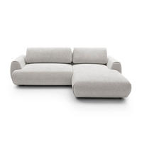 ECKSOFA ZEST Grau Geflochtener Stoff mit Schlaffunktion - Grau, Holz (270/167cm) - MASSENO