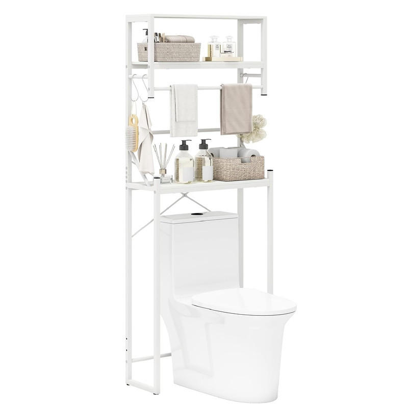 Costway Toilettenregal Weiß 64x162x24 cm