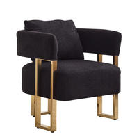 SESSEL Minimalistisch-luxuriös mit Kissen, DE-42889, Schwarz - Schwarz, Metall (68/70/68cm) - ComfortXL