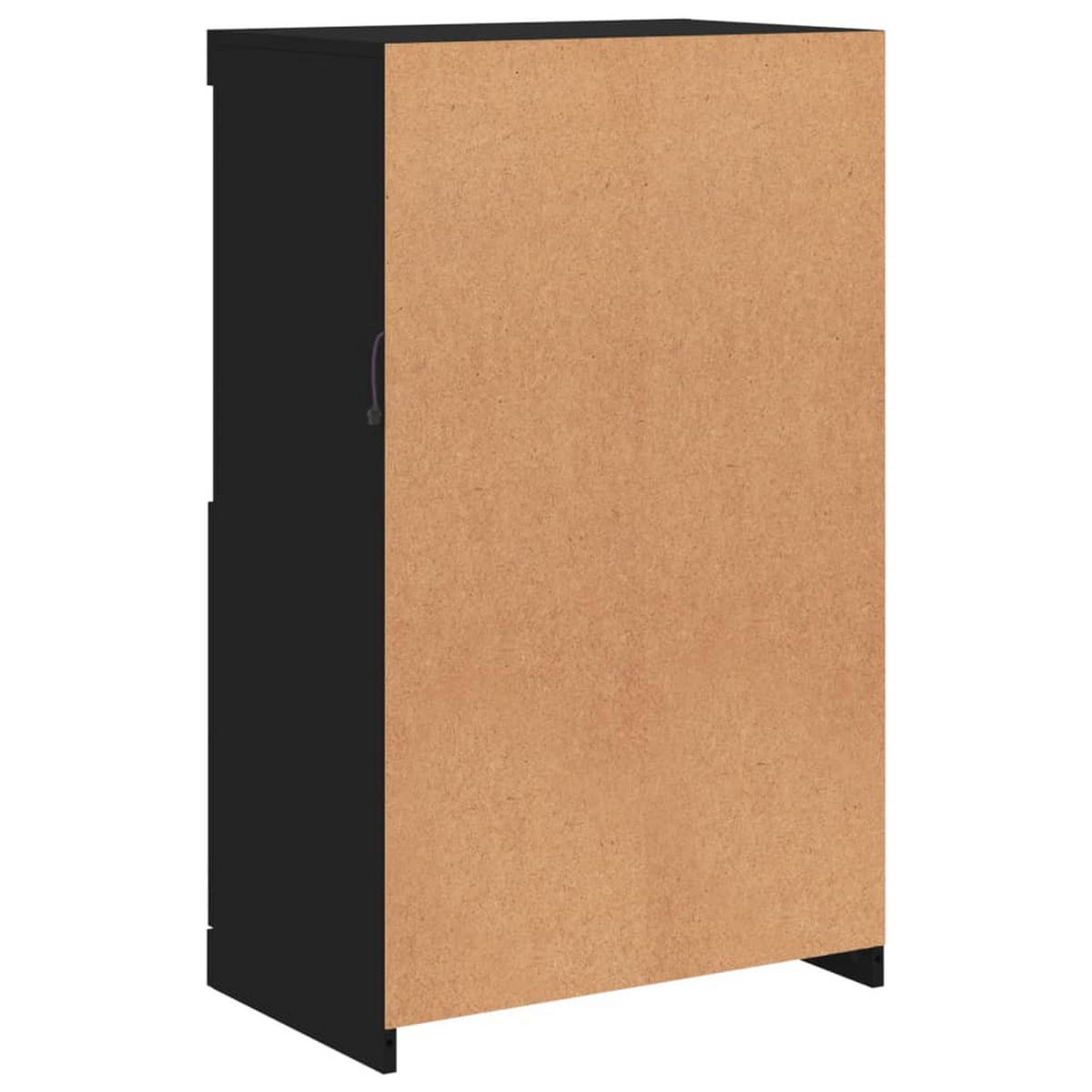 SIDEBOARD mit LED-Licht, 2 Türen 60,5/37/100 cm aus Holzwerkstoff Schwarz - Schwarz, Holz (60.5/100/37cm) - vidaXL