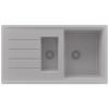 SPÜLBECKEN Kopenhagen Duo, 2-er set Grau 90/50 cm 1,5 Becken + Ablauf-Set ab 60er Unterschrank - Grau, Kunststoff (90/19/50cm) - Primagran