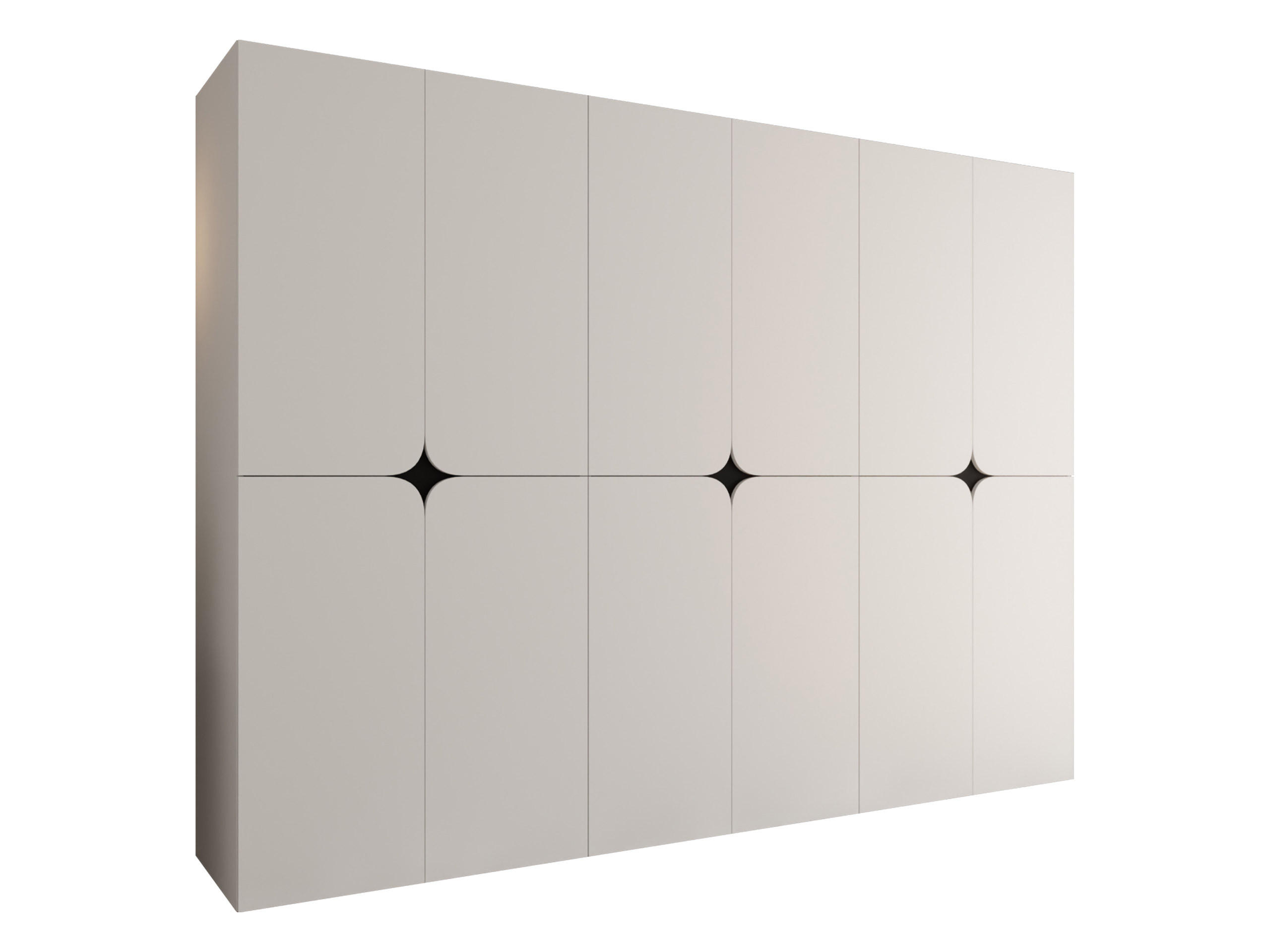 DREHTÜRENSCHRANK Espresso 270 cm - Schwarz/Weiß, Holzwerkstoff/Kunststoff (270/203/50cm) - MIRJAN24