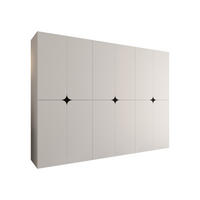 DREHTÜRENSCHRANK Espresso 270 cm - Schwarz/Weiß, Holzwerkstoff/Kunststoff (270/203/50cm) - MIRJAN24