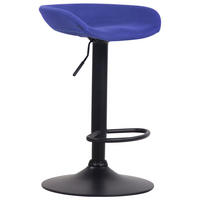 BARHOCKER Anna, Gestell schwarz, Filz Blau - Blau/Chromfarben, Textil/Metall (52/77/43cm) - TPFLiving