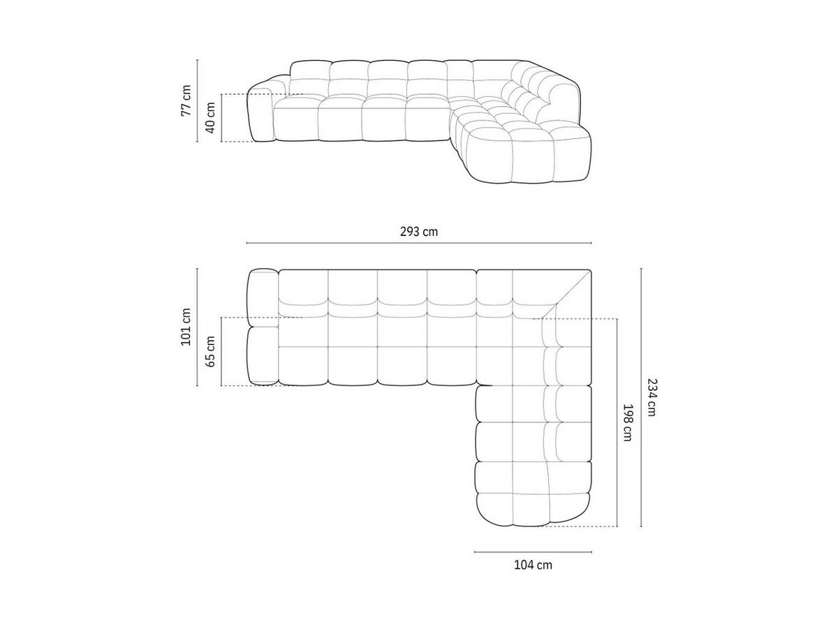 ECKSOFA rechts Lisa aus Samt terrakotta 5 Sitzplätze - Terra cotta, Textil (234/293cm) - Micadoni