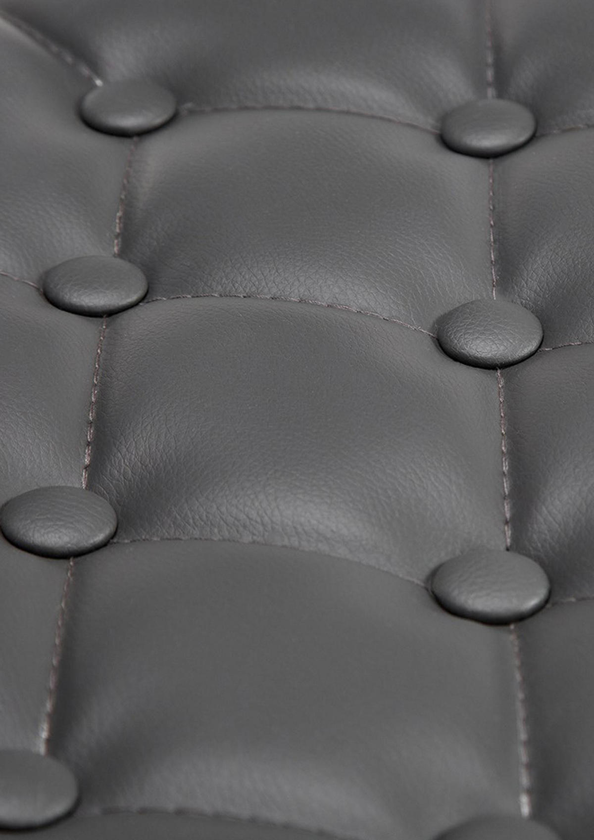 BARHOCKER Lederlook grau - Schwarz/Grau, Textil/Metall (62/103/55cm) - CLP