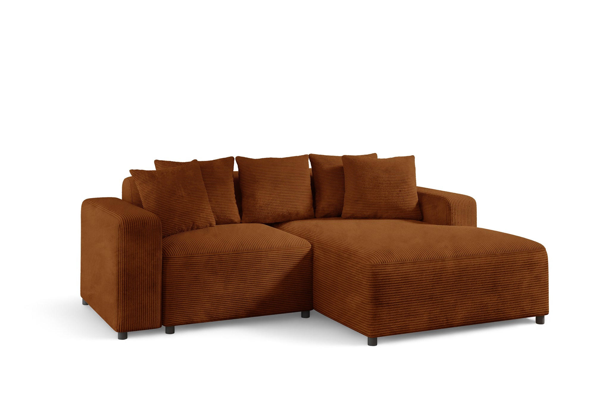ECKSOFA Megan Xs In Stoff Poso - Rotbraun, Holzwerkstoff/Textil (240/165cm) - Fun Möbel