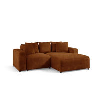 ECKSOFA Megan Xs In Stoff Poso - Rotbraun, Holzwerkstoff/Textil (240/165cm) - Fun Möbel
