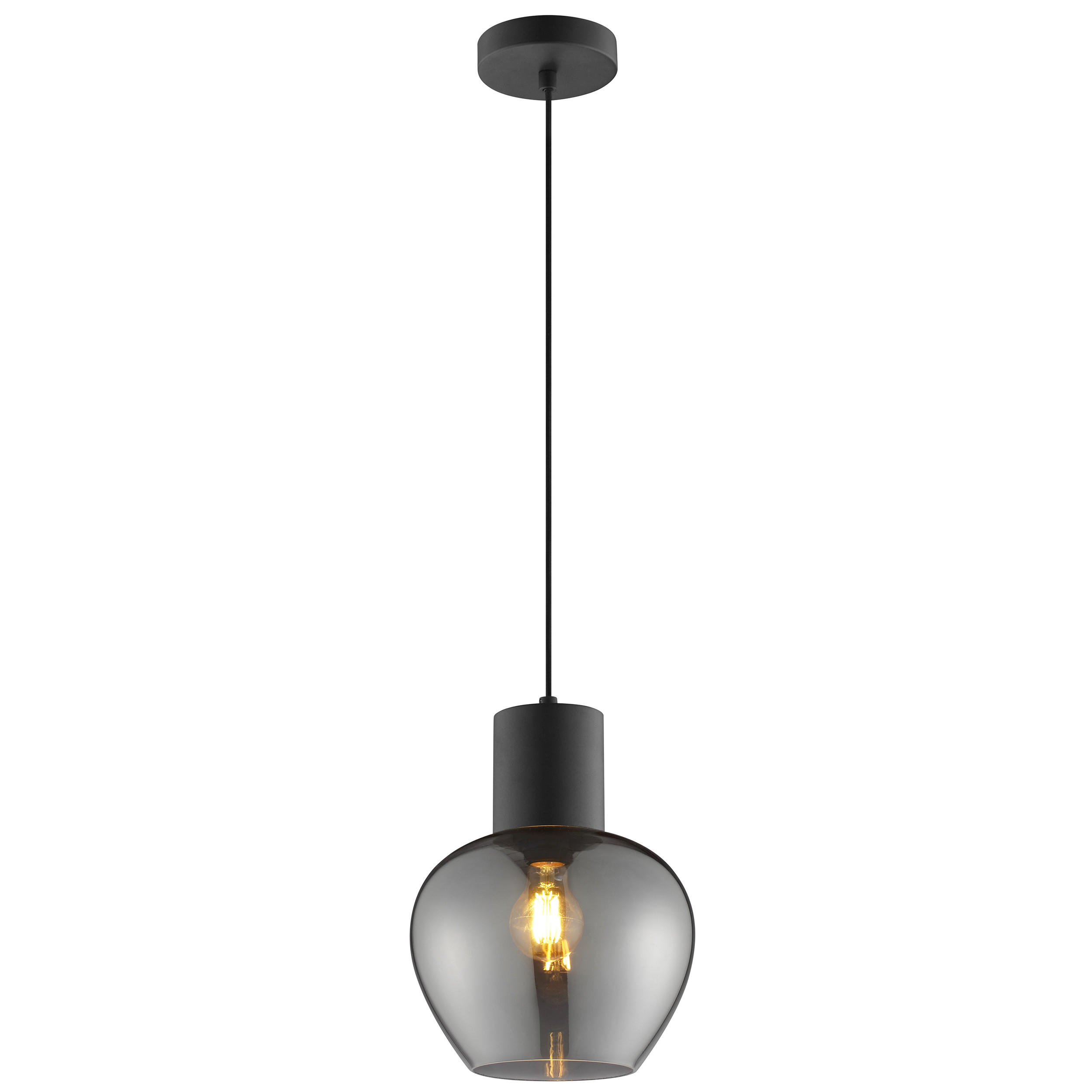LED DECKENLEUCHTE Ligari Schwarz/Rauchglas 23/23/150 cm - Multicolor, Kunststoff (23/23/150cm) - Brilliant