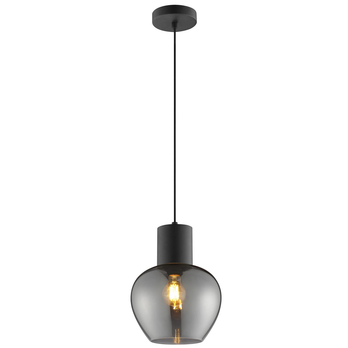 LED DECKENLEUCHTE Ligari Schwarz/Rauchglas 23/23/150 cm - Multicolor, Kunststoff (23/23/150cm) - Brilliant