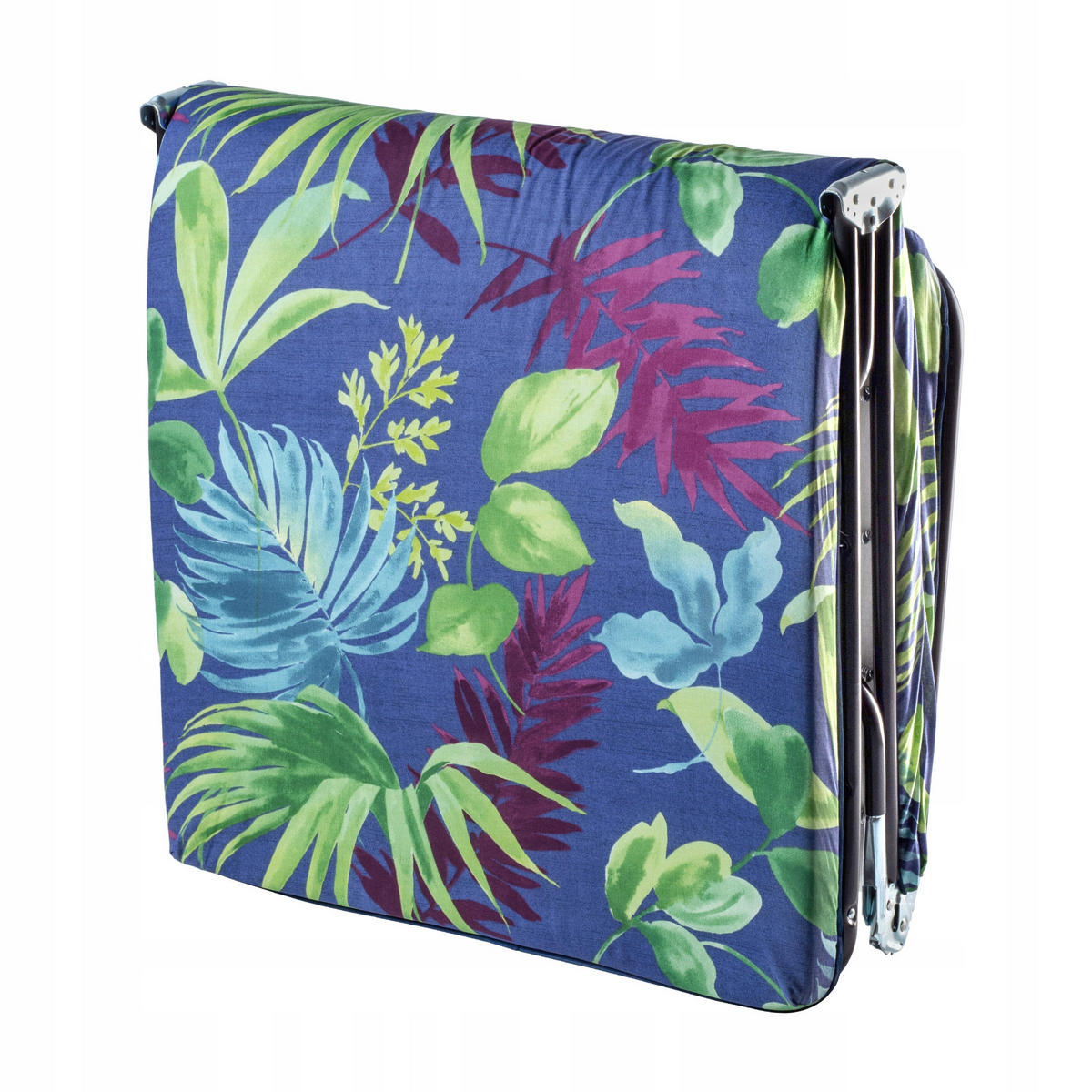 GARTENLIEGESTUHL, 69 x 197 cm, Blätter - Dunkelblau/Grün, Metall (69/197cm) - KADAX