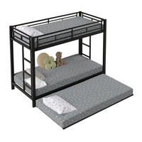 ETAGENBETT 90/200 cm schwarz aus Metall mit Ausziehbett - Schwarz, Metall (90/200cm) - OKWISH