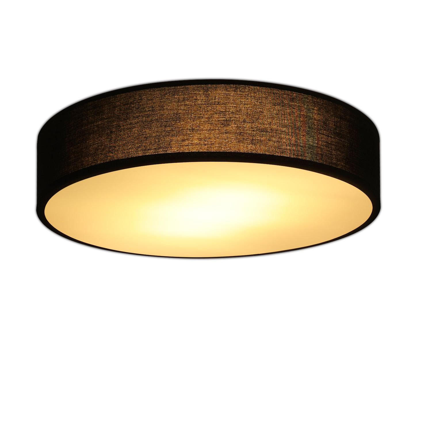 LED-DECKENLEUCHTE Kelsar 38.0/38.0/10.5 cm - Schwarz, Textil (38/38/10.5cm) - ZMH
