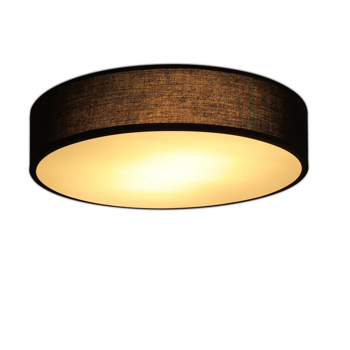 LED-DECKENLEUCHTE Kelsar 38.0/38.0/10.5 cm - Schwarz, Textil (38/38/10.5cm) - ZMH