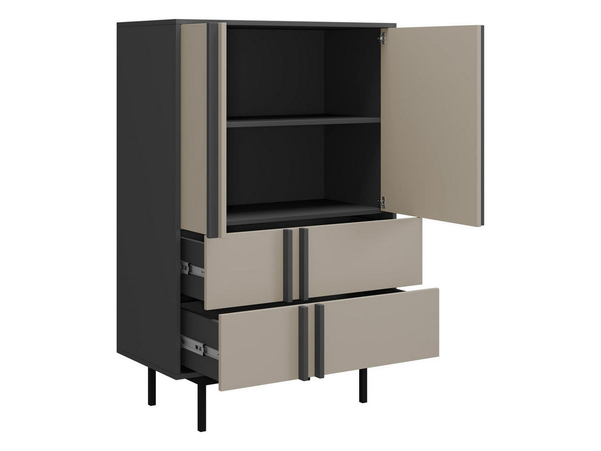 STANDREGAL Alsy 2S2D AL05 - Eichefarben/Anthrazit, Holzwerkstoff/Kunststoff (83/127/43cm) - MIRJAN24