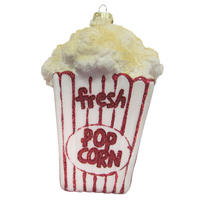 CHRISTBAUMSCHMUCK Tüte Popcorn Weiß 13cm (Glas / 1 Stk.) - Weiß, Glas (9/13/9cm) - Krebs Glas Lauscha