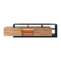 TV-BOARD - 192.4 cm x 43.6 cm - holz - anthrazitgrau, naturfarben hell Idesia - Anthrazit/Naturfarben, Holz (192.4/47.8/43.6cm) - Vente-Unique