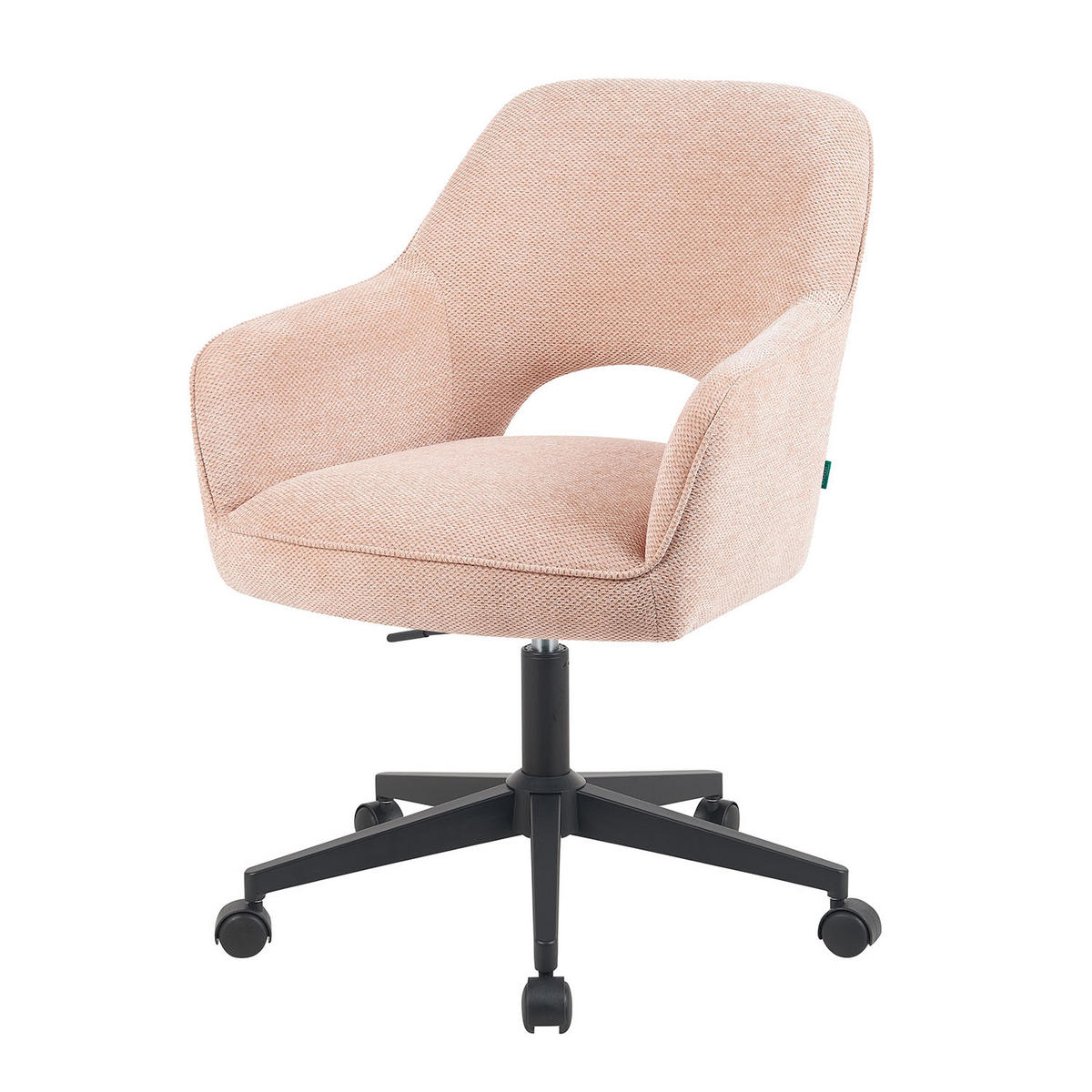 BÜROSTUHL Mika-Ilvy - Schwarz/Rosa, Textil/Metall (60/84/65cm) - DUBI Möbel