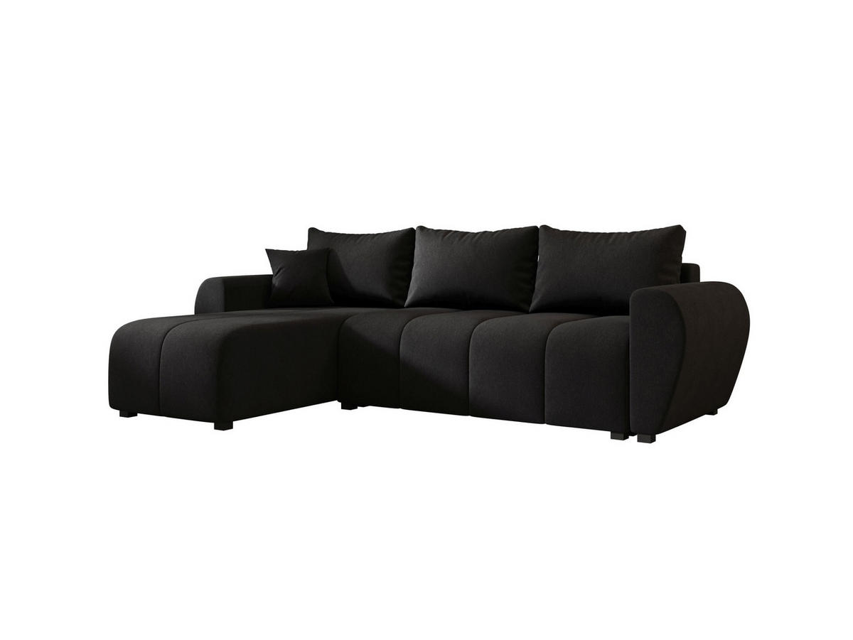 ECKSOFA MOLISA L Cosmic 100 Links mit Schlaffunktion - Schwarz, Textil (245/145cm) - Bedante