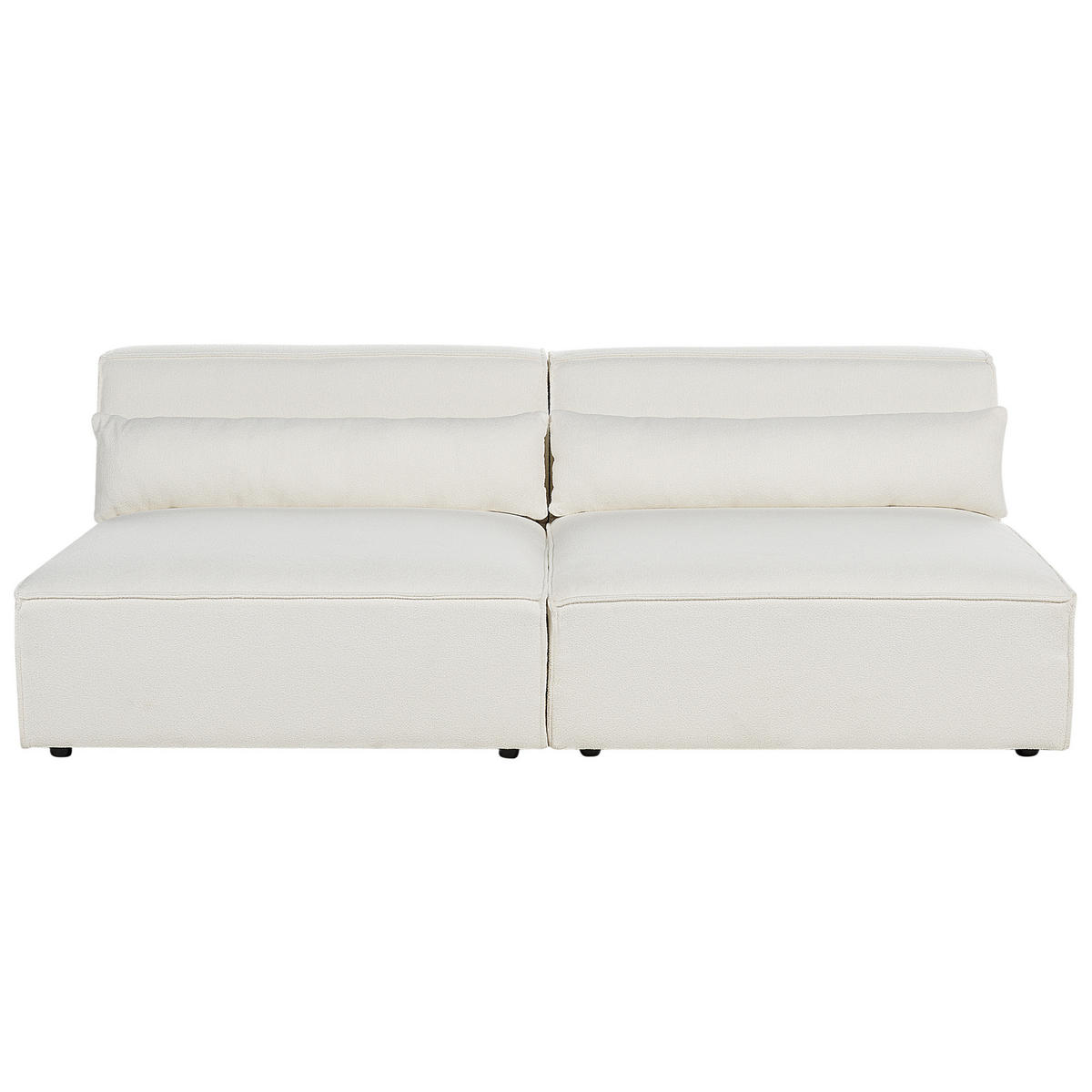 2-SITZER-SOFA Bouclé cremeweiß ohne Armlehnen Hellnar - Weiß, Textil (204/70/126cm) - Beliani