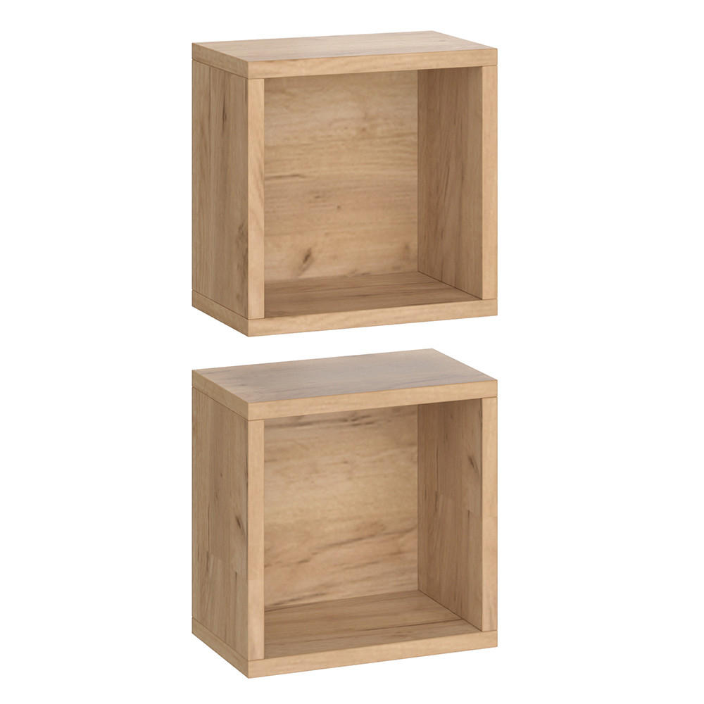 BADSCHRANK Senyo Goldkraft Eiche 25 x 25 cm 2er Set - Eiche Wotan/Sonoma Eiche, Holzwerkstoff (25/25/15cm) - Vicco