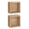 BADSCHRANK Senyo Goldkraft Eiche 25 x 25 cm 2er Set - Eiche Wotan/Sonoma Eiche, Holzwerkstoff (25/25/15cm) - Vicco