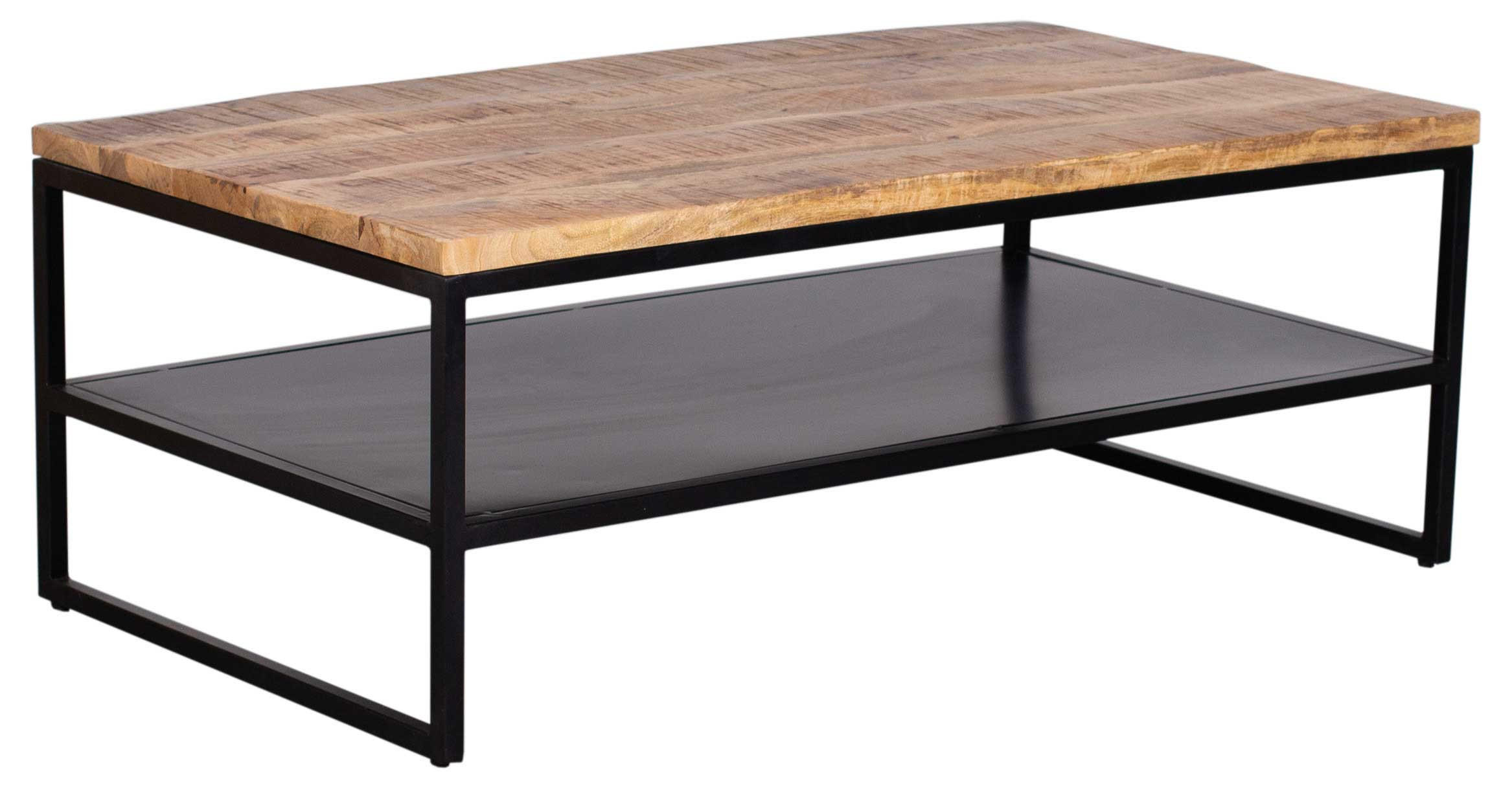 COUCHTISCH Sicilia - Schwarz/Naturfarben, Holz/Metall (60/110/41cm) - Mr. Deko