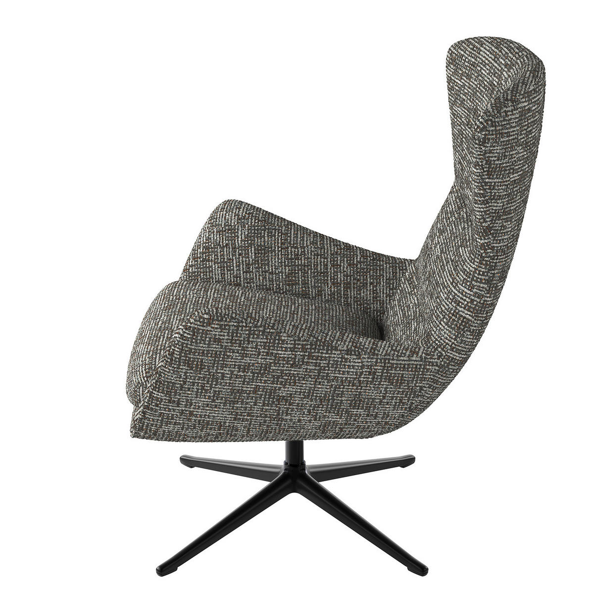 SESSEL mit Kreuzfuß - Schwarz/Grau, Textil/Metall (84/99/96cm) - home24