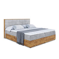 BOXBETT mit Matratze H4 und Lattenrost - LOLLI8 - 200x200 - Hellgrau - Grau, Holzwerkstoff/Kunststoff (200/200cm) - ALTDECOR