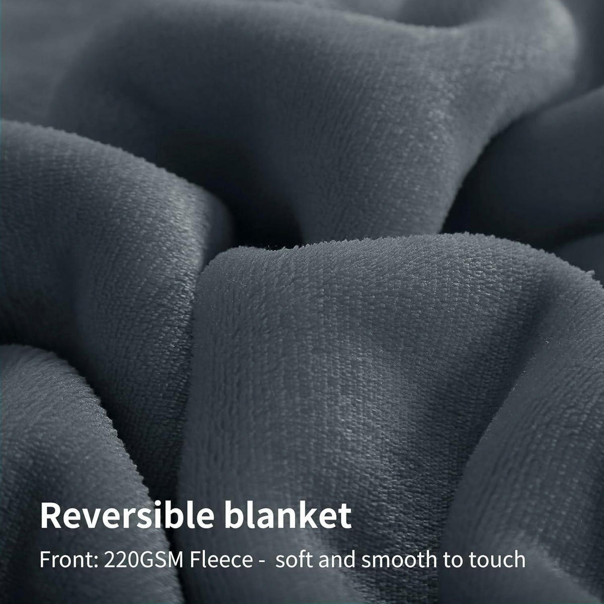 KUSCHELDECKE Sherpa Fleece 220 x 240 cm Anthrazit - Grau, Textil (220/240cm)