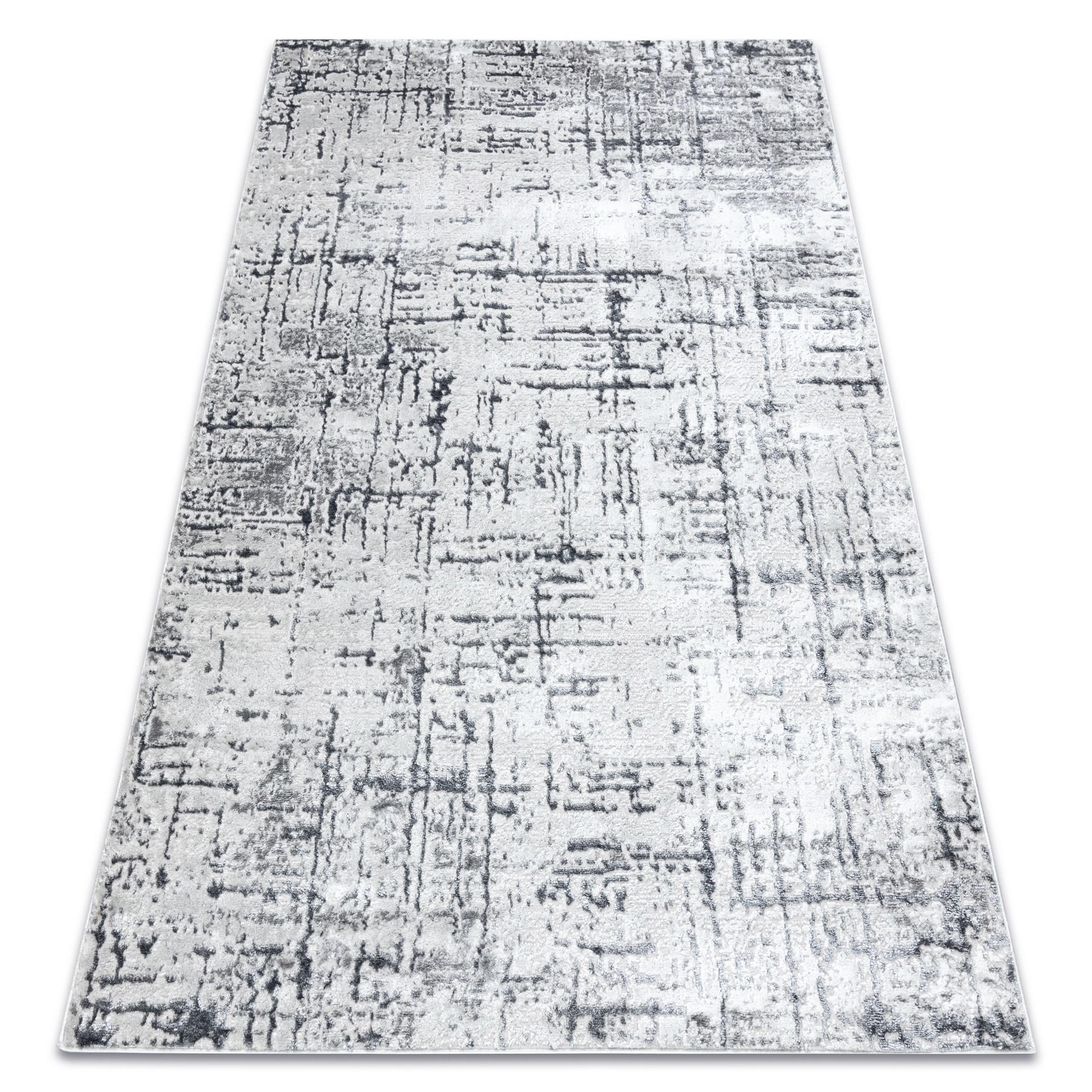 rugsX MODERNÍ MEFE koberec 8722 Pásy vintage - Strukturální, dvě úrovně rouna šedá / bílá 180/270 cm