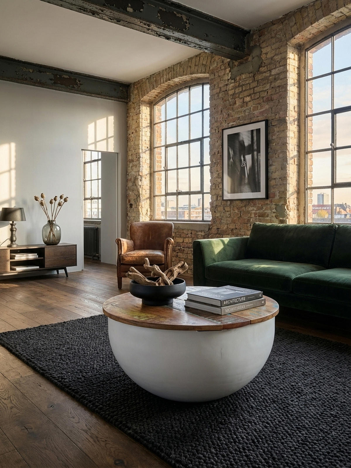 COUCHTISCH Industrie Stil mit klappbarer Tischplatte, Aufbewahrung, Massivholz, Metallkörper, Weiß 60x60x34 cm - Weiß, Holz/Metall (60/60/34cm) - KADIMA DESIGN