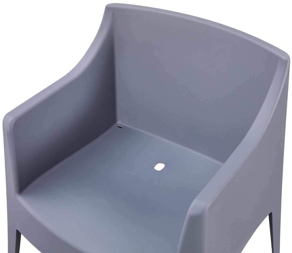 GARTENSTUHL Henri 6er Set 73x57x78cm Kunststoff Grau Stapelstuhl - Grau, Kunststoff (73/78/57cm) - DELUKE