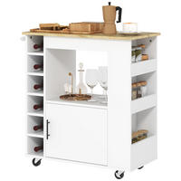 KÜCHENWAGEN mit Arbeitsplatte, 83x40x83cm, Eiche - Eichefarben, Holz (83/83/40cm) - HOMCOM